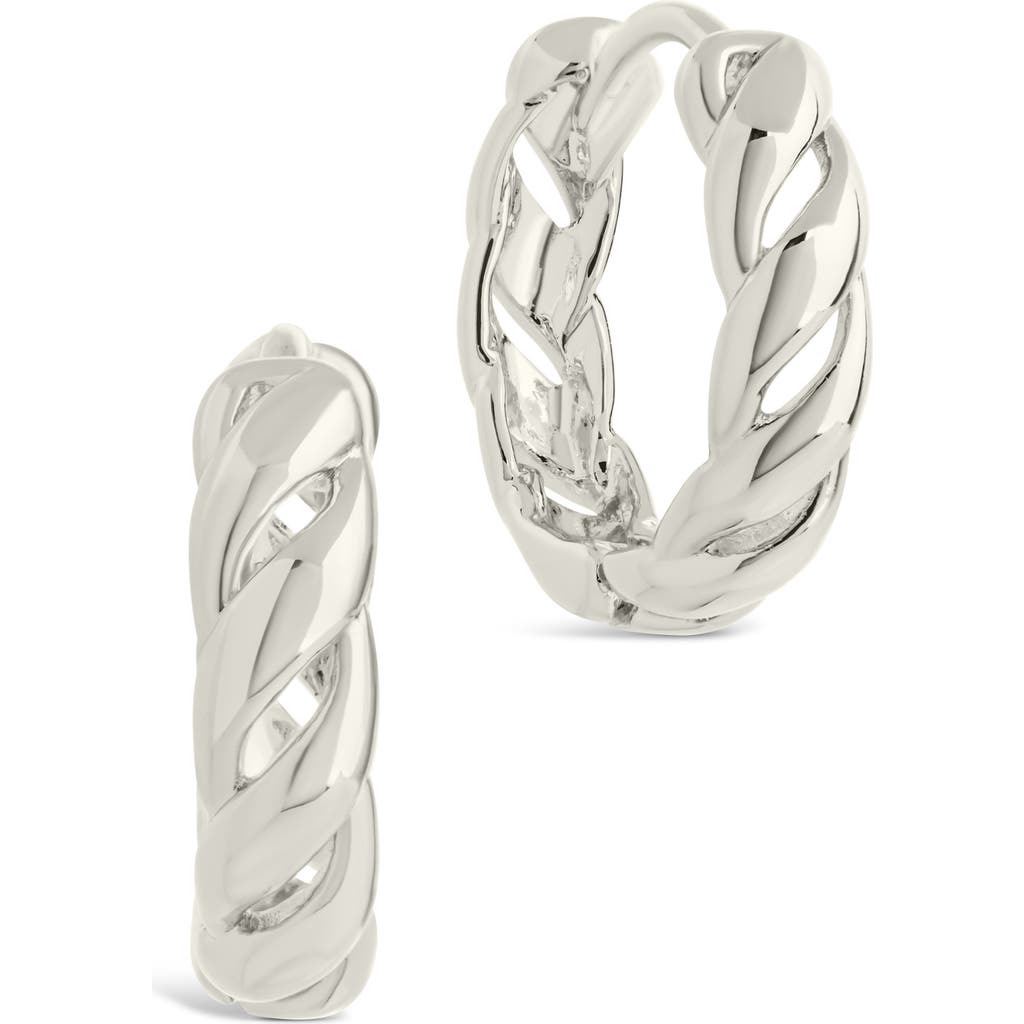 Sterling Forever Aurelia Twisted Hoop Earrings In Silver