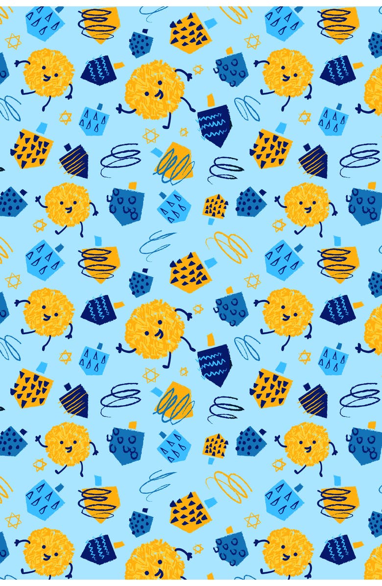 Clover Baby & Kids Soft & Stretchy Zipper Footie - Hanukkah Dreidels, Alternate, color, Dreidel, Dreidel, Dreidel