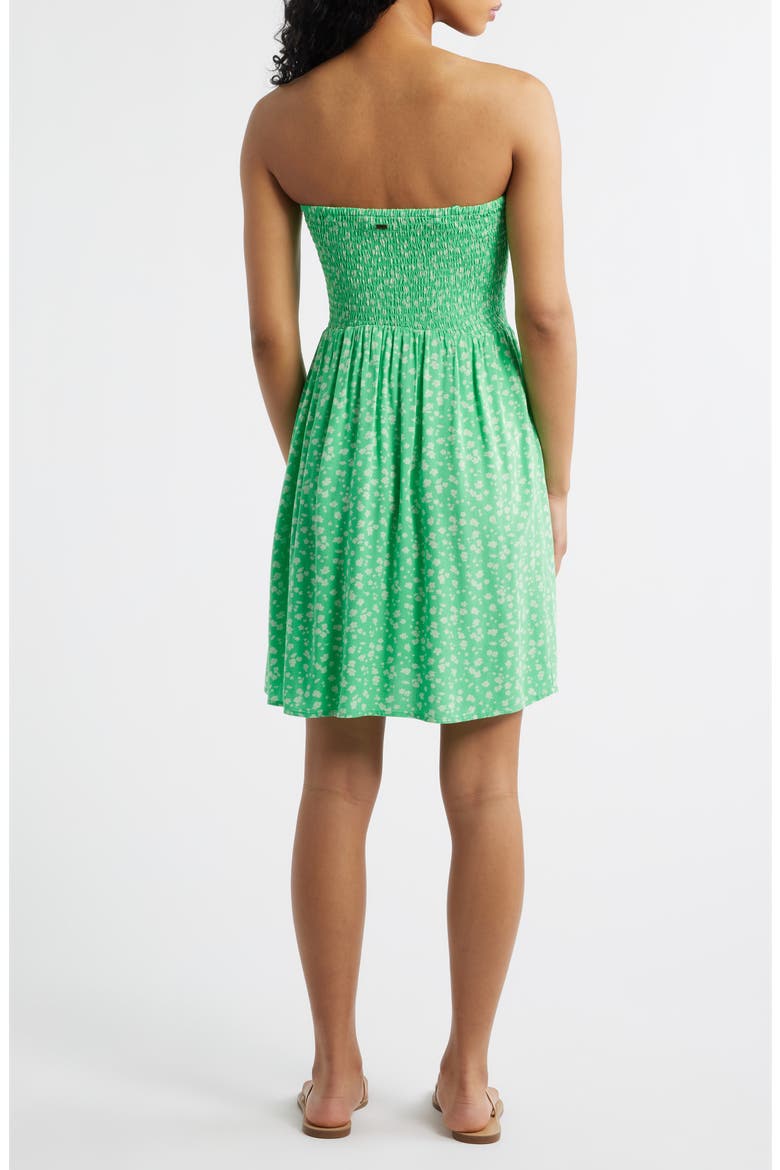 Surf Side Smocked Strapless Minidress, Alternate, color, LIGHT GREEN