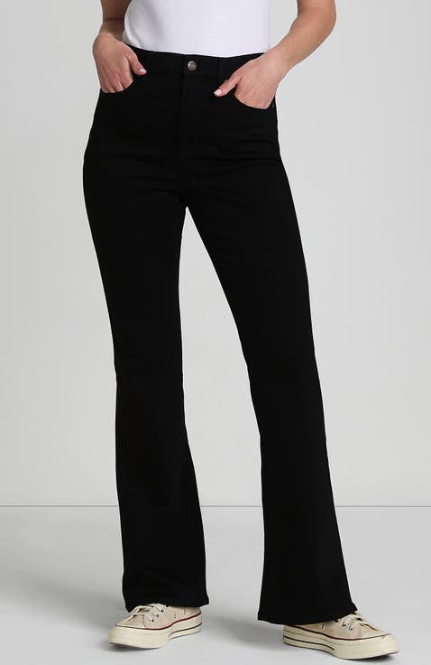 Denim High Rise Skinny Flare Jeans