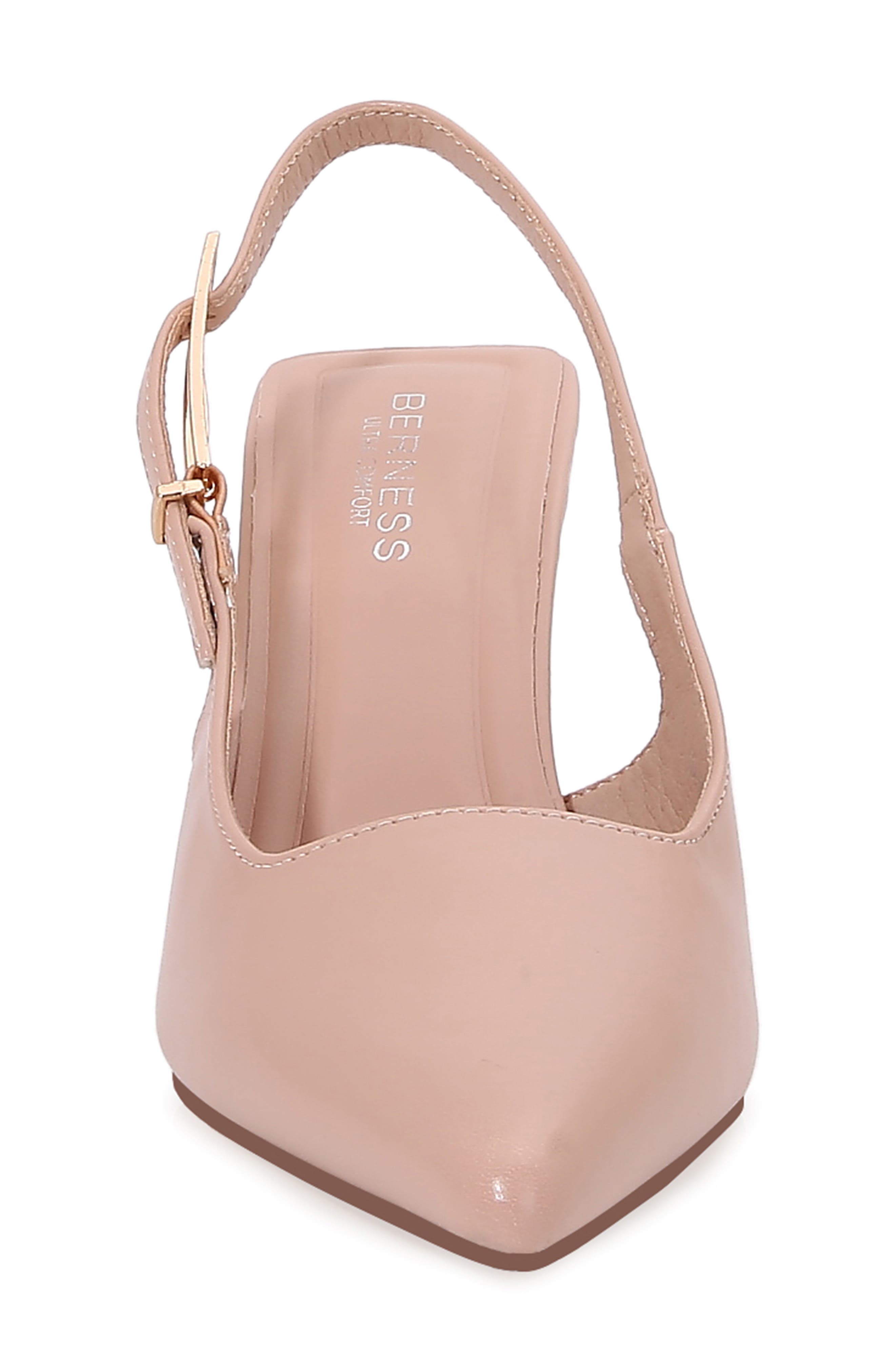 BERNESS Pointed Toe Slingback Pump, Alternate, color, Beige