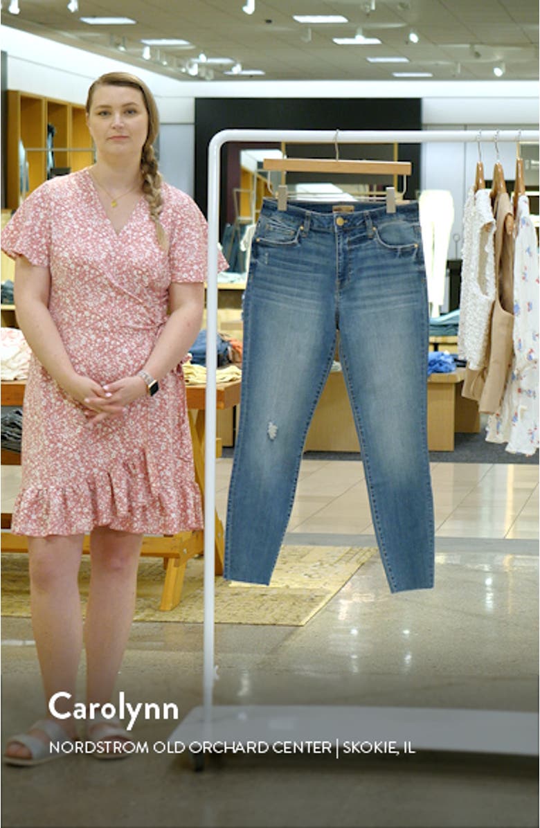 Donna Distressed High Waist Raw Hem Skinny Jeans, sales video thumbnail