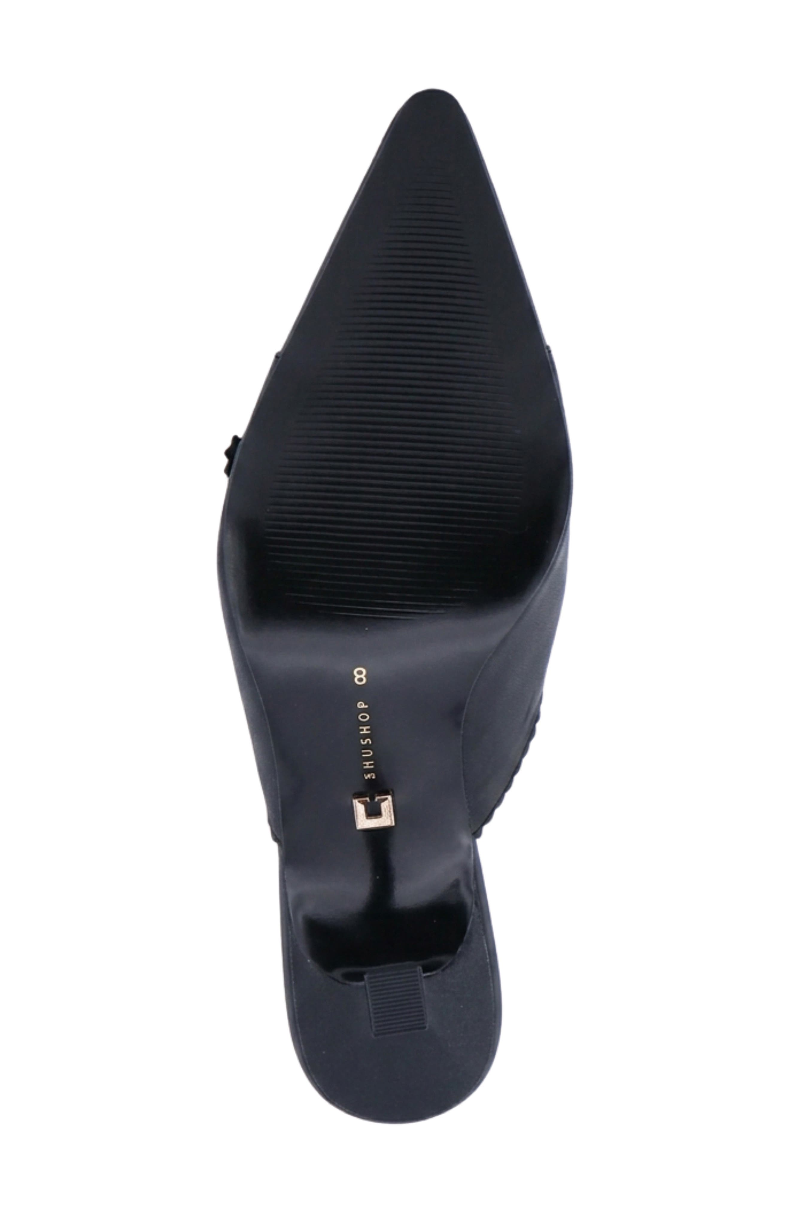Natasha Pointed Toe Mule, Alternate, color, BLACK