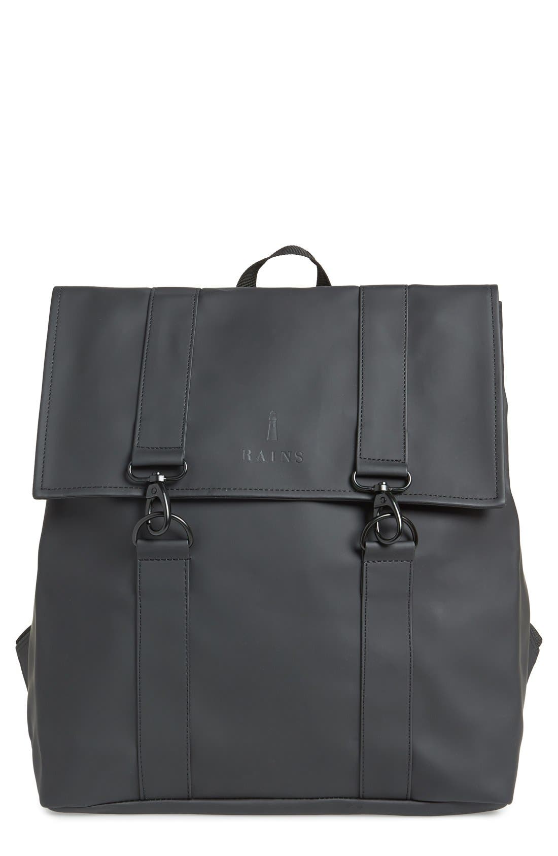 Rains Msn Water Repellent Backpack, Main, color, 