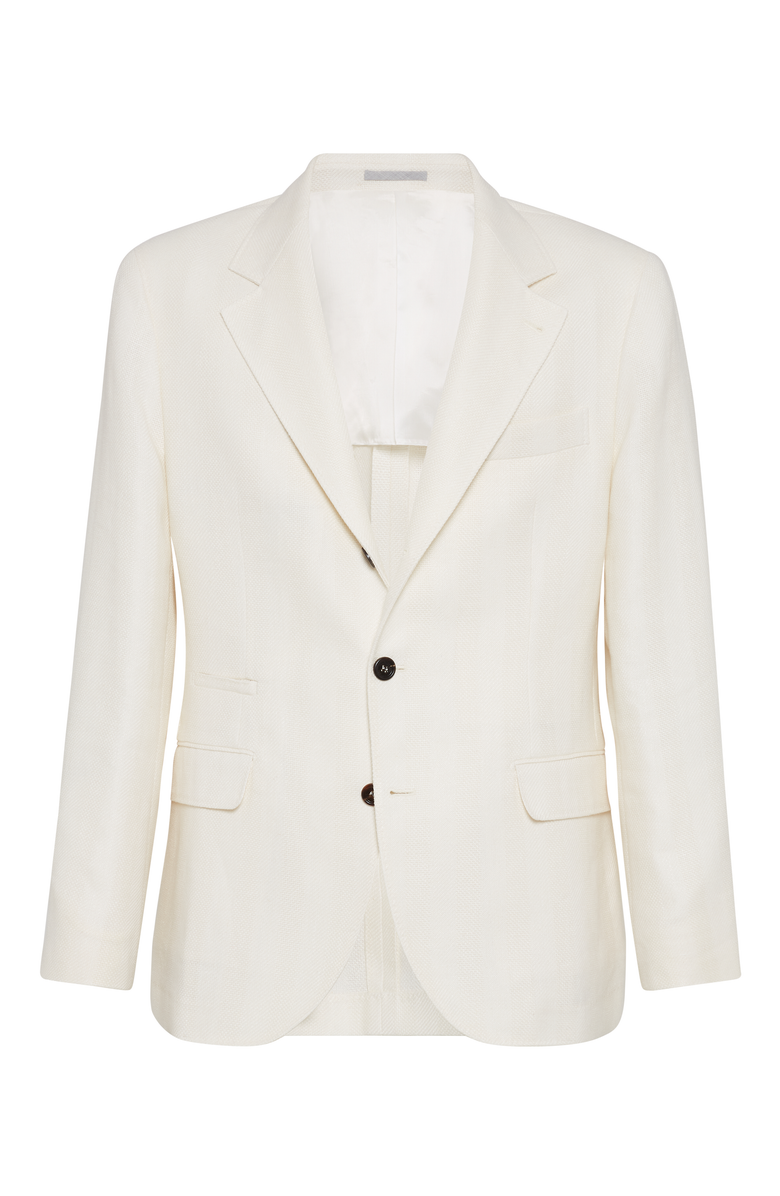 Brunello Cucinelli Diagonal twill unconstructed blazer, Main, color, 