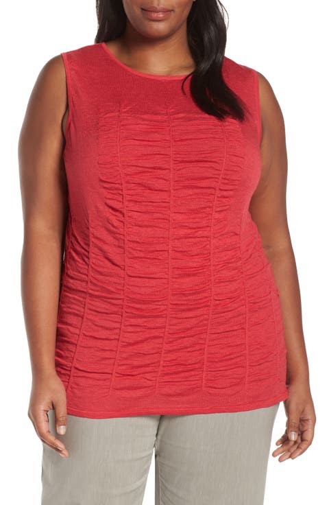 Ruched Sleeveless Sweater