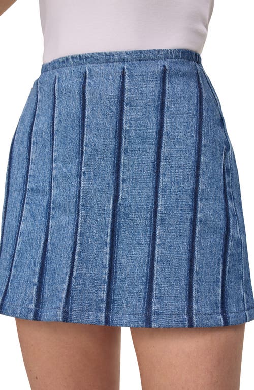 Warp & Weft Warp+weft Hav Fringe Stripe Denim Miniskirt In Indigo Stripe