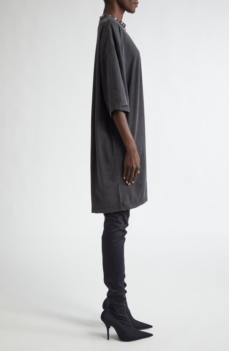 Balenciaga Piercing Hardware T-Shirt Minidress, Alternate, color, 1000 Black