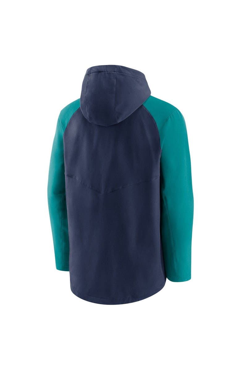 Nike Men's Nike Navy/Aqua Seattle Mariners Authentic Collection Performance Raglan Full-Zip Hoodie, Alternate, color, 