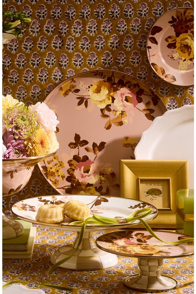 Wild Rose Mauve Round Tray, Alternate, color, MAUVE