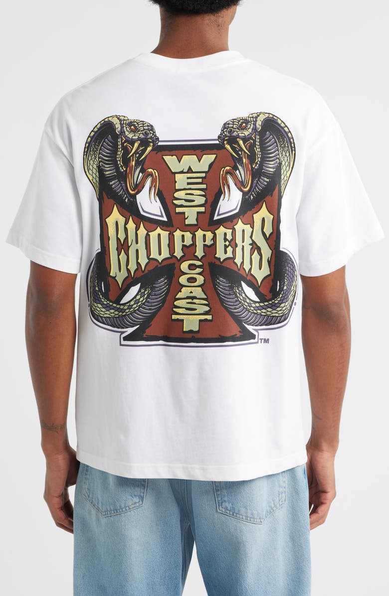 ID Supply Co West Coast Choppers Twin Cobras Cotton Graphic T-Shirt, Alternate, color, White