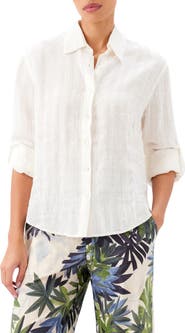 Karen Kane Stripe Linen Button-Up Shirt