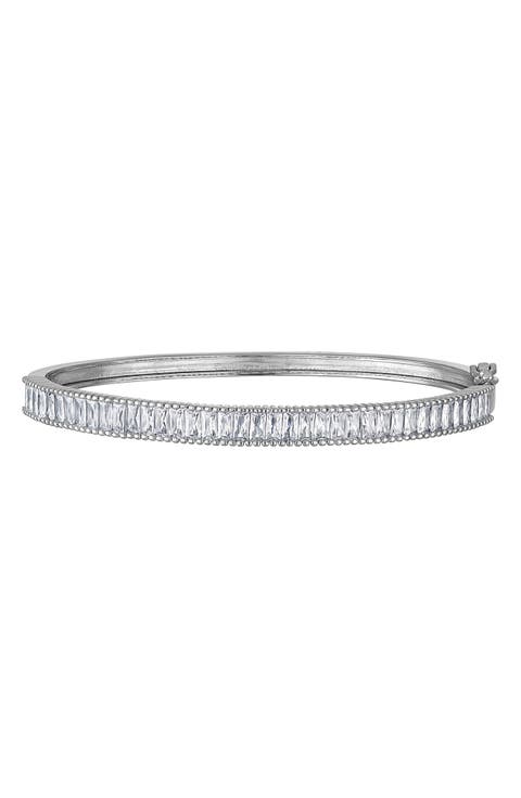 Baguette Cubic Zirconia Bangle Bracelet