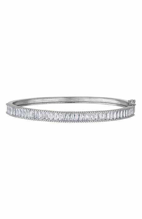 Baguette Cubic Zirconia Bangle Bracelet