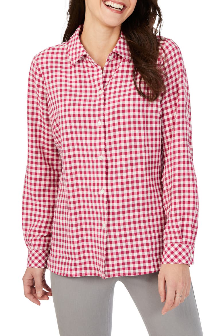 Harris Gingham Stretch Shirt, Main, color, PINK ROSATO