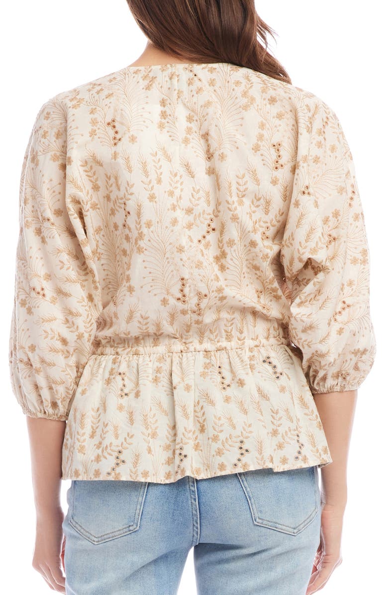 Karen Kane Embroidered Peplum Top, Alternate, color, 