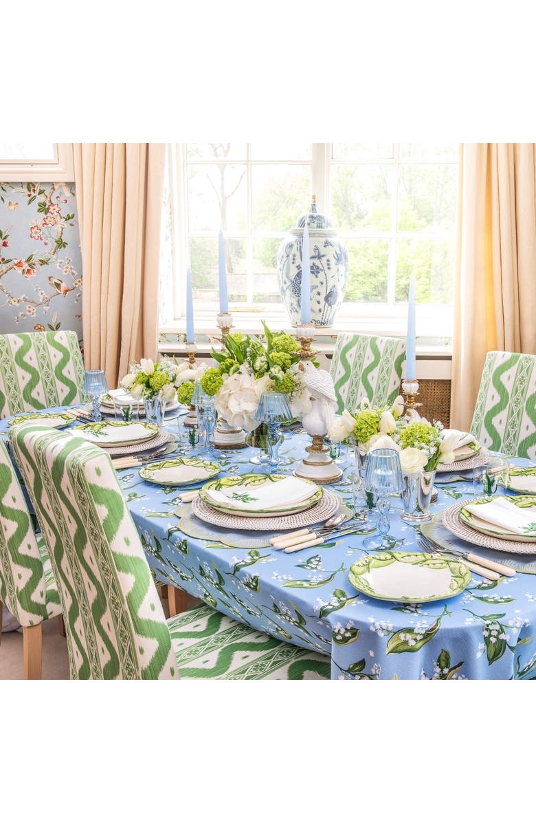 Mrs. Alice Lily of the Valley Linen Napkins, Alternate, color, Green