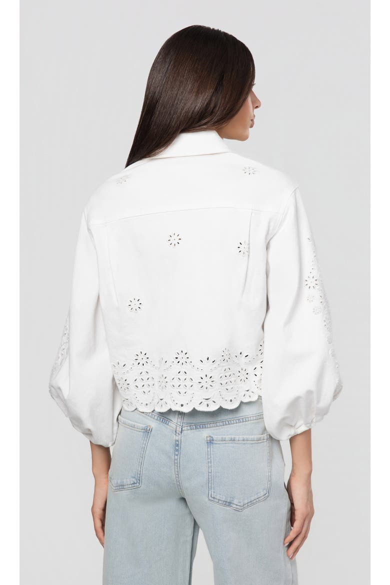 Lumere Embroidered Denim Jacket, Alternate, color, White/Grey Blue