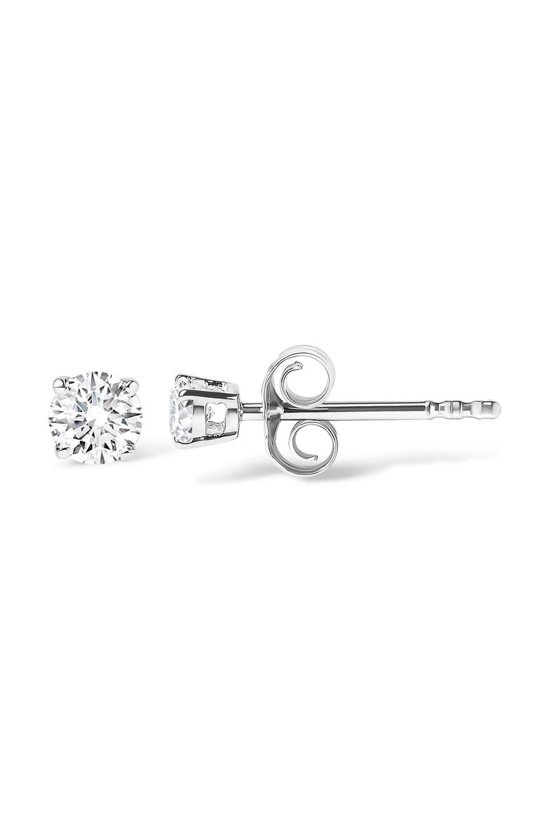 14K Gold 1/2 Cttw Round Lab Grown Diamond Solitaire Stud Earrings, Alternate, color, White