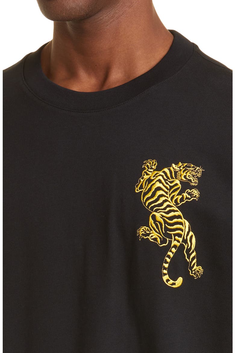 Oversize Climbing Tiger Graphic Tee, Alternate, color, BLACK