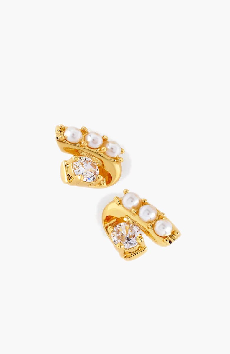 YOJ Ever Stud Pearl Earrings in Gold, Main, color, Gold
