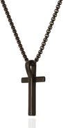 Lucky Brand Black Cross Pendant 22" Chain