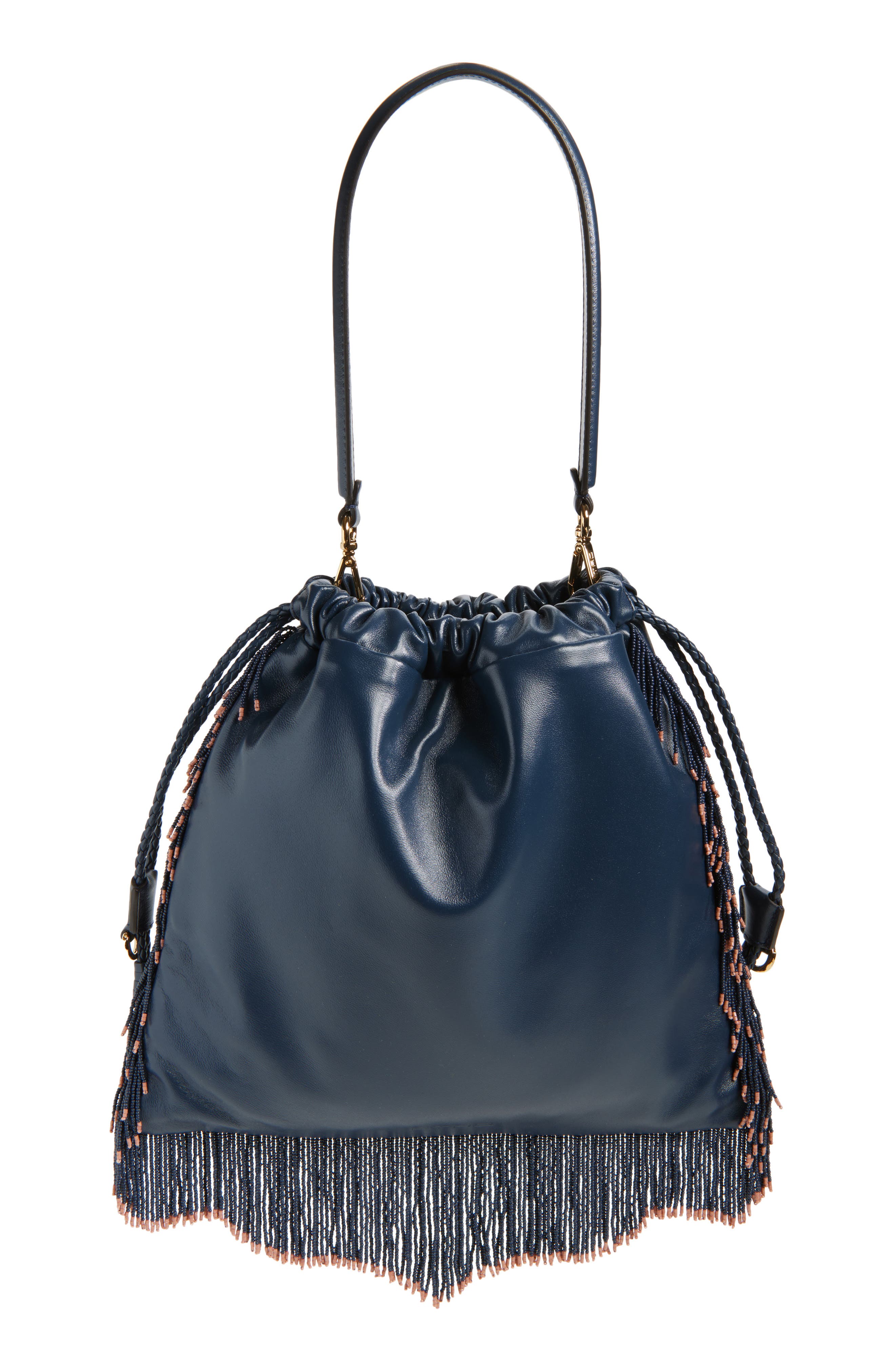 Etro Medium Kalispera Embroidered Leather Shoulder Bag, Alternate, color, Panna