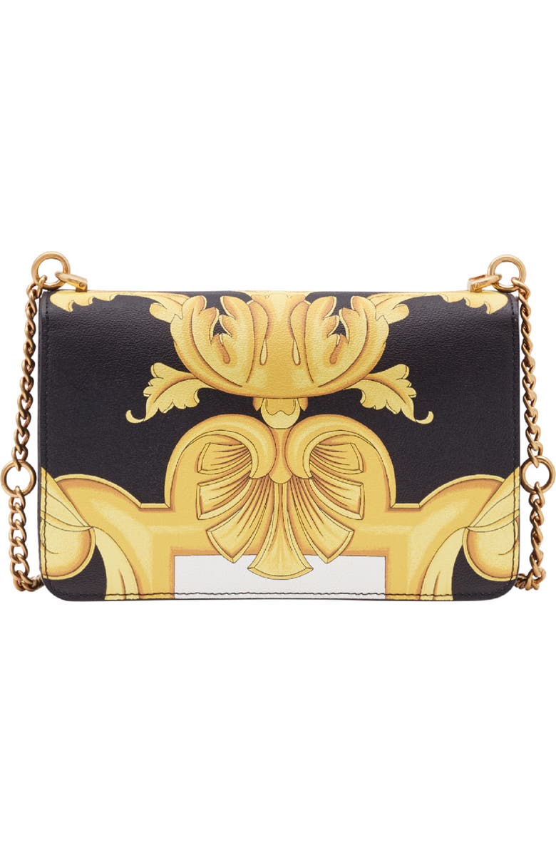 Versace Baroque Print Medium Icon Leather Crossbody Bag, Alternate, color,
