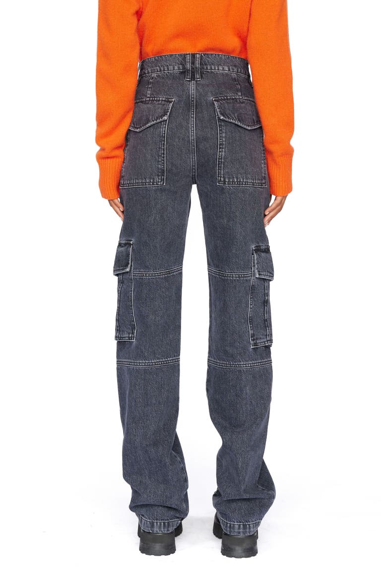 High Waist Utility Straight Leg Jeans, Alternate, color, ASTRAY
