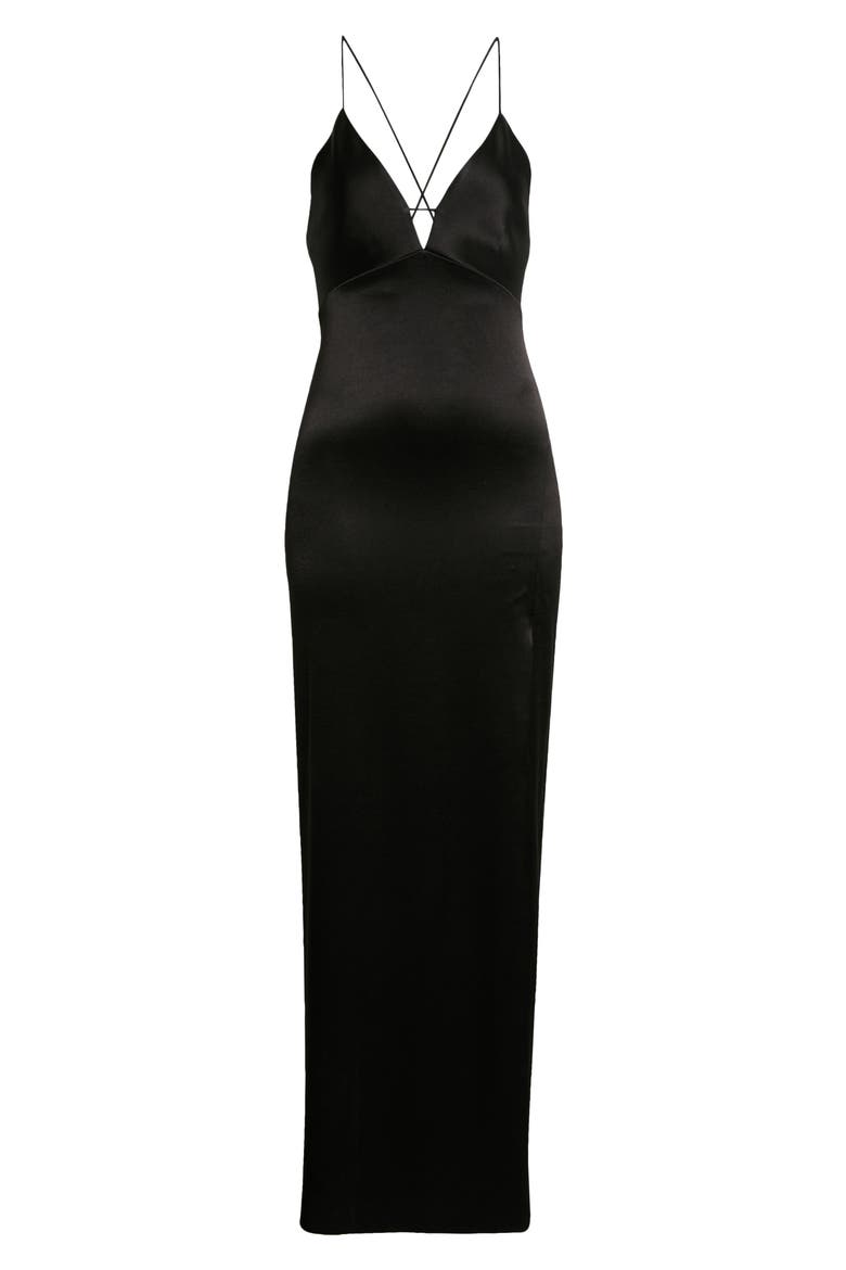 Dakota Bias Slip Gown, Alternate, color, BLACK