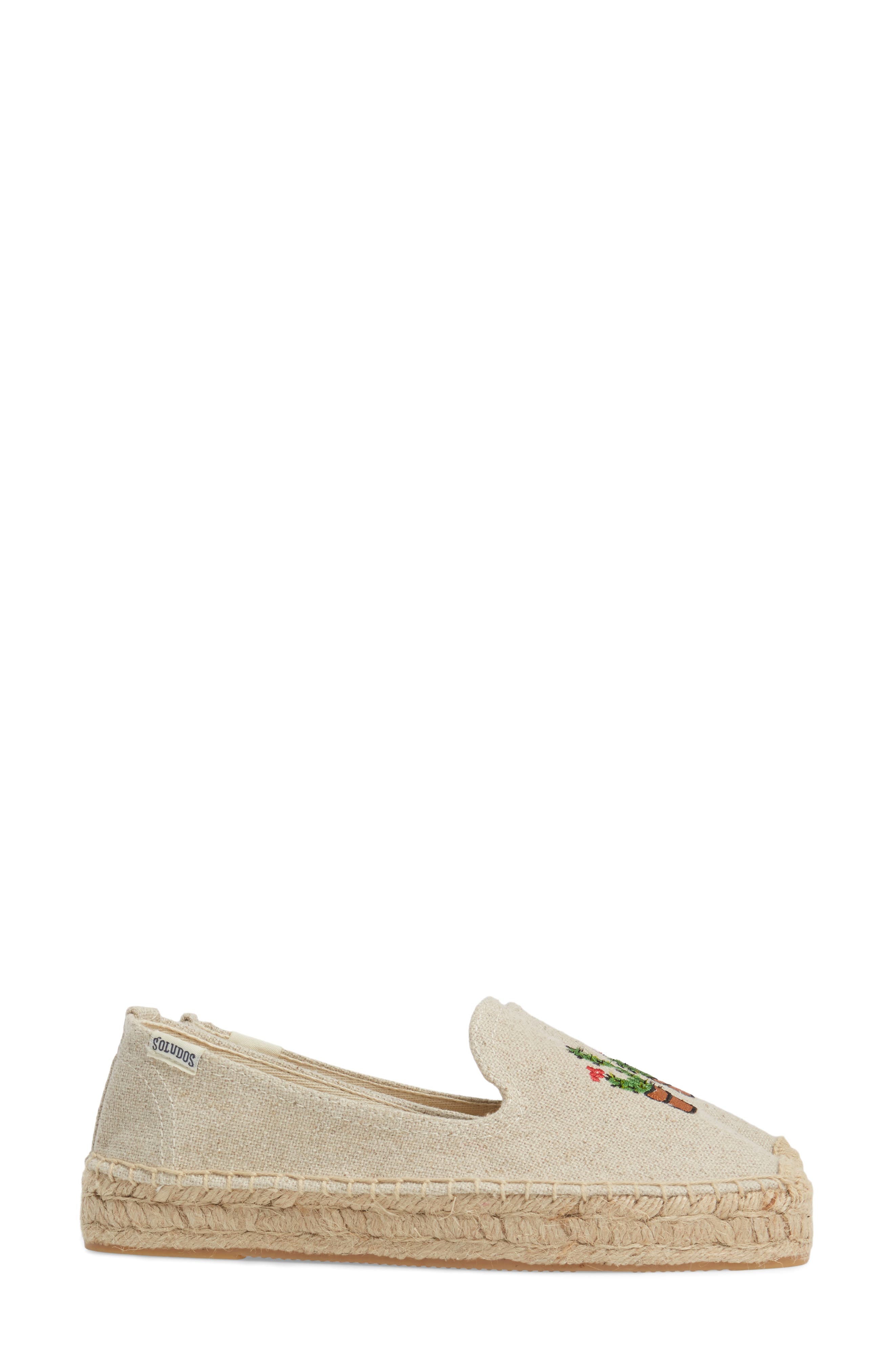 Soludus Cactus Platform Espadrille, Alternate, color, SAND CANVAS