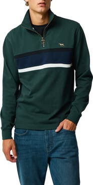 Rodd & Gunn Chesterfield Chest Stripe Quarter Zip Long Sleeve Polo