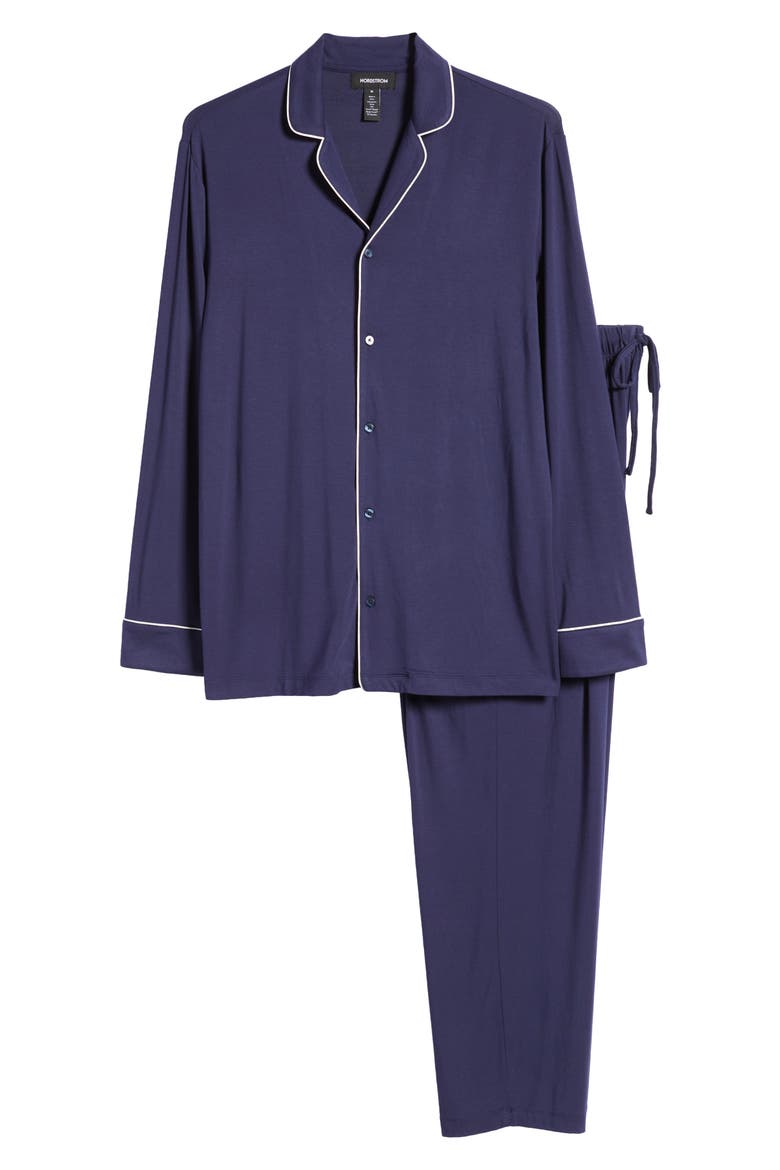 Moonlight Eco Pajamas, Alternate, color, NAVY PEACOAT
