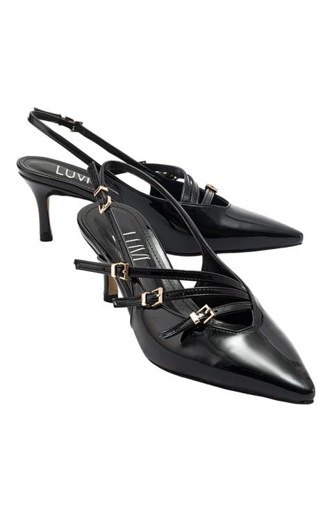 Magra Pointed-Toe Slingback Stiletto