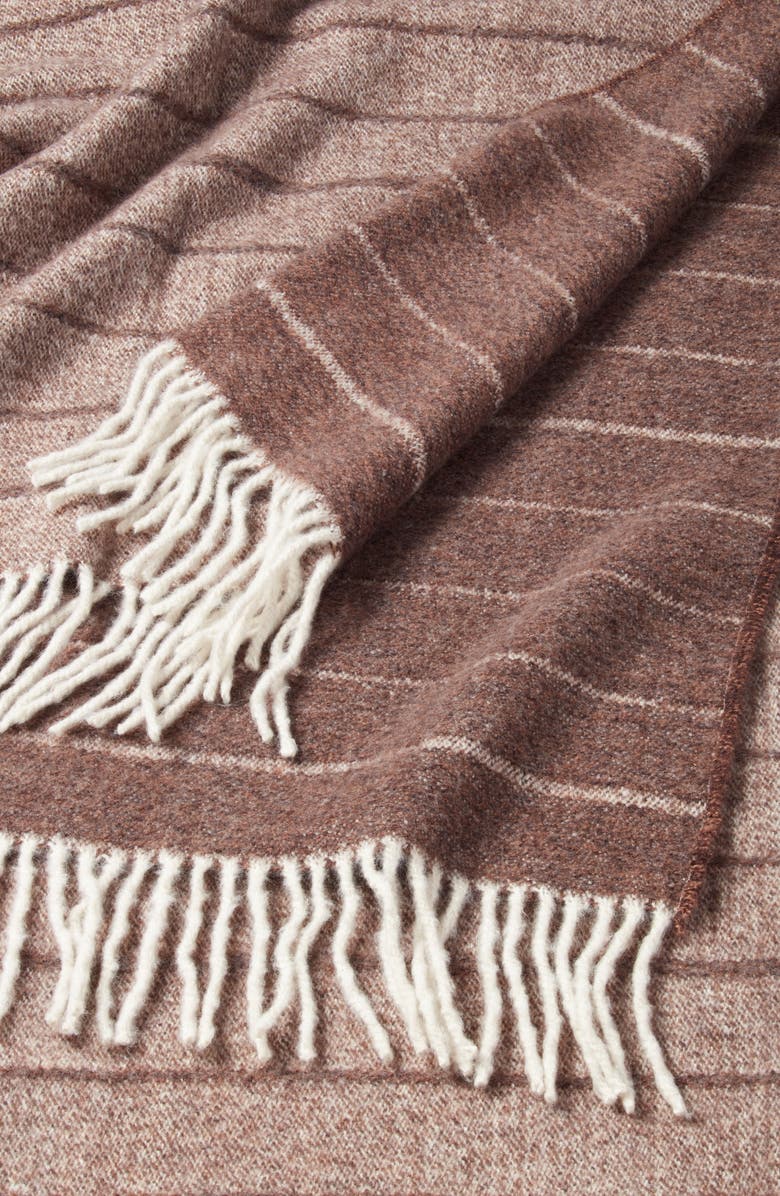 Nordstrom Woven Fringe Throw Blanket, Alternate, color, Brown Bitter