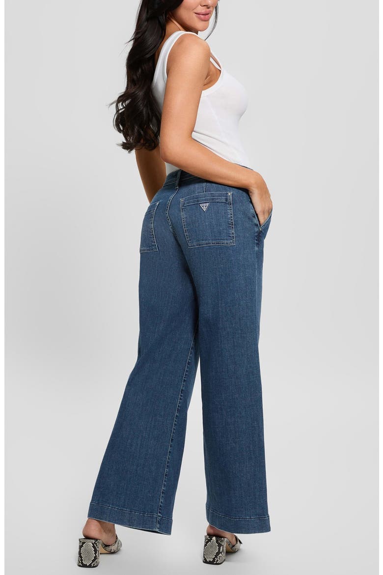 Zoya Crop Wide Leg Jeans, Alternate, color, BLUE