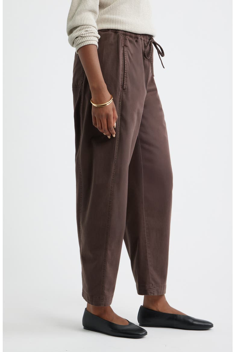 Pull On Barrel Leg Ankle Pants, Alternate, color, BROWN COFFEE