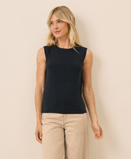 Pact Organic Classic Fine Knit Shell In Blue