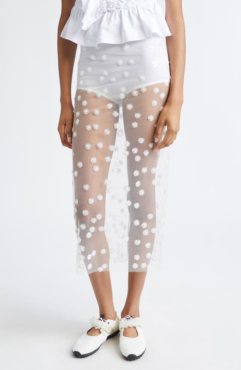 Gus Sequin Blossom Sheer Tulle Skirt