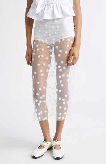 Gus Sequin Blossom Sheer Tulle Skirt