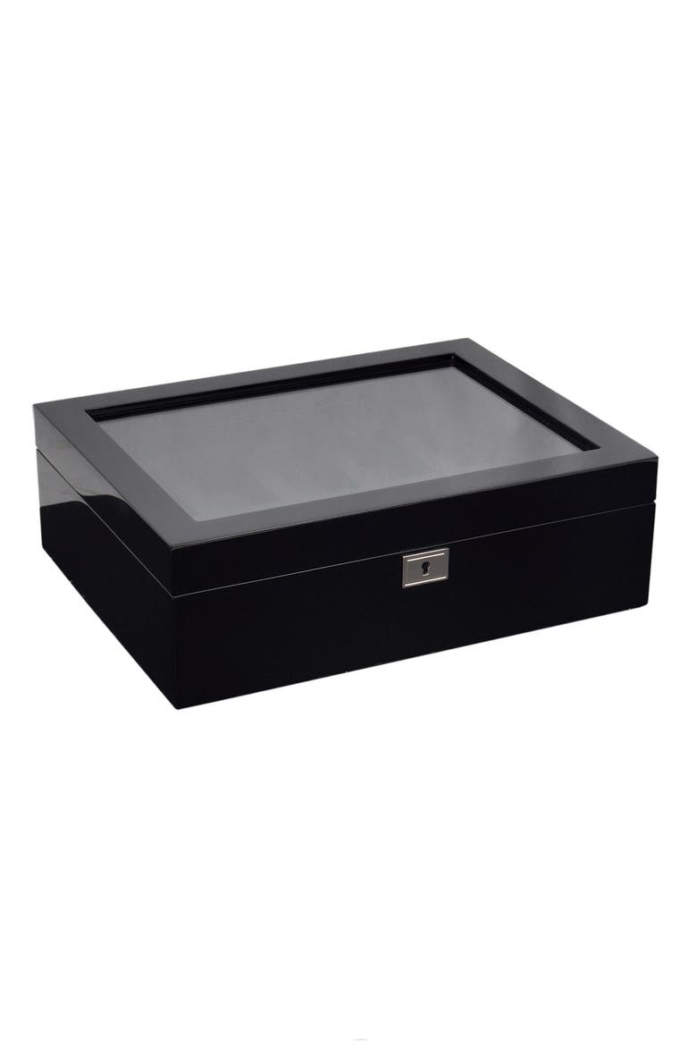 Savoy Ten-Piece Watch Box, Main, color, BLACK