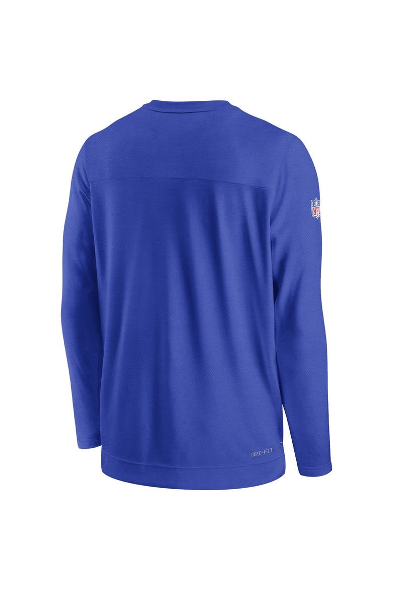 Men's Nike Royal Los Angeles Rams Sideline Lockup Performance Long Sleeve T-Shirt, Alternate, color, Royal