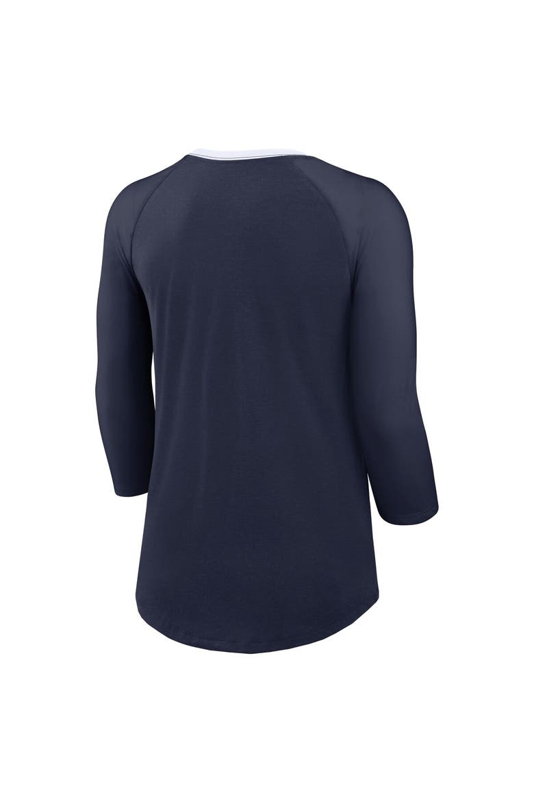 Women's Nike Navy Dallas Cowboys Raglan 3/4 Sleeve T-Shirt, Alternate, color, Navy