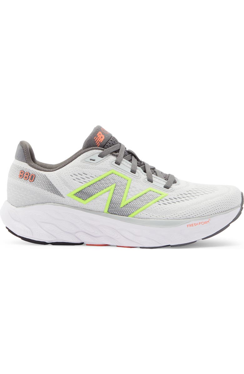 New Balance 880 v14 Fresh Foam Running Shoe, Alternate, color, Grey Matter/ Beached Lime Glow
