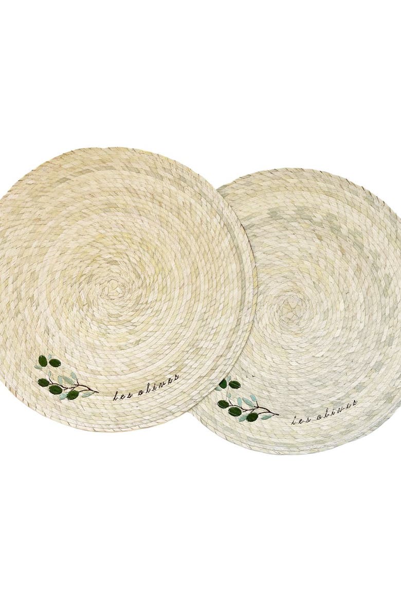 Makaua Double Sided Placemat with Embroidery, Main, color, Les Olives