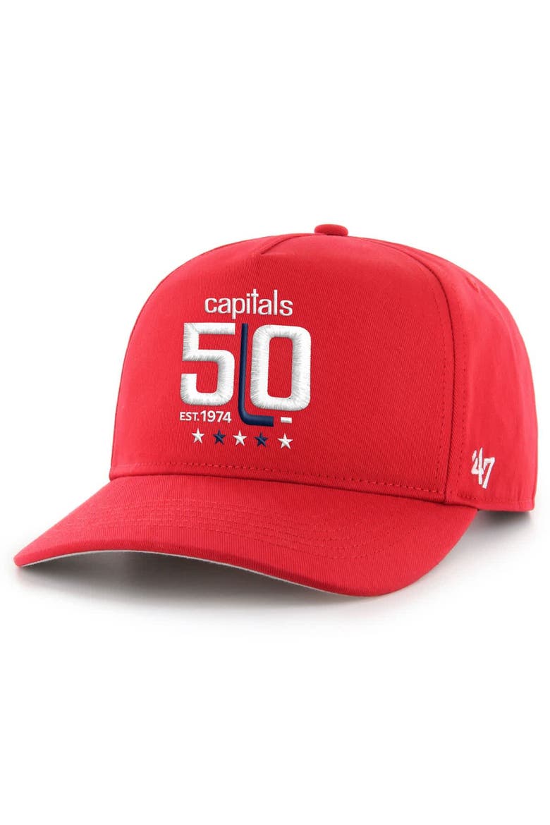 Men's '47 Red Washington Capitals 50th Anniversary Hitch Adjustable Hat, Main, color, Red