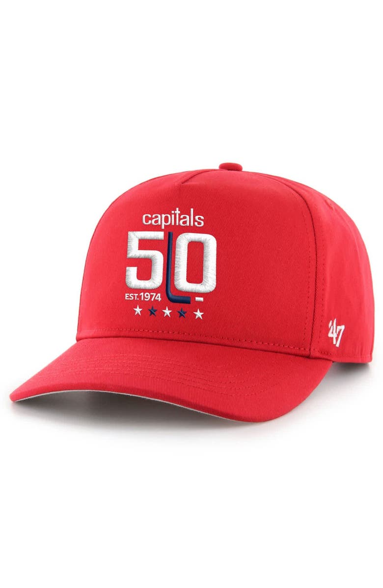 '47 Men's '47 Red Washington Capitals 50th Anniversary Hitch Adjustable Hat, Main, color, Red