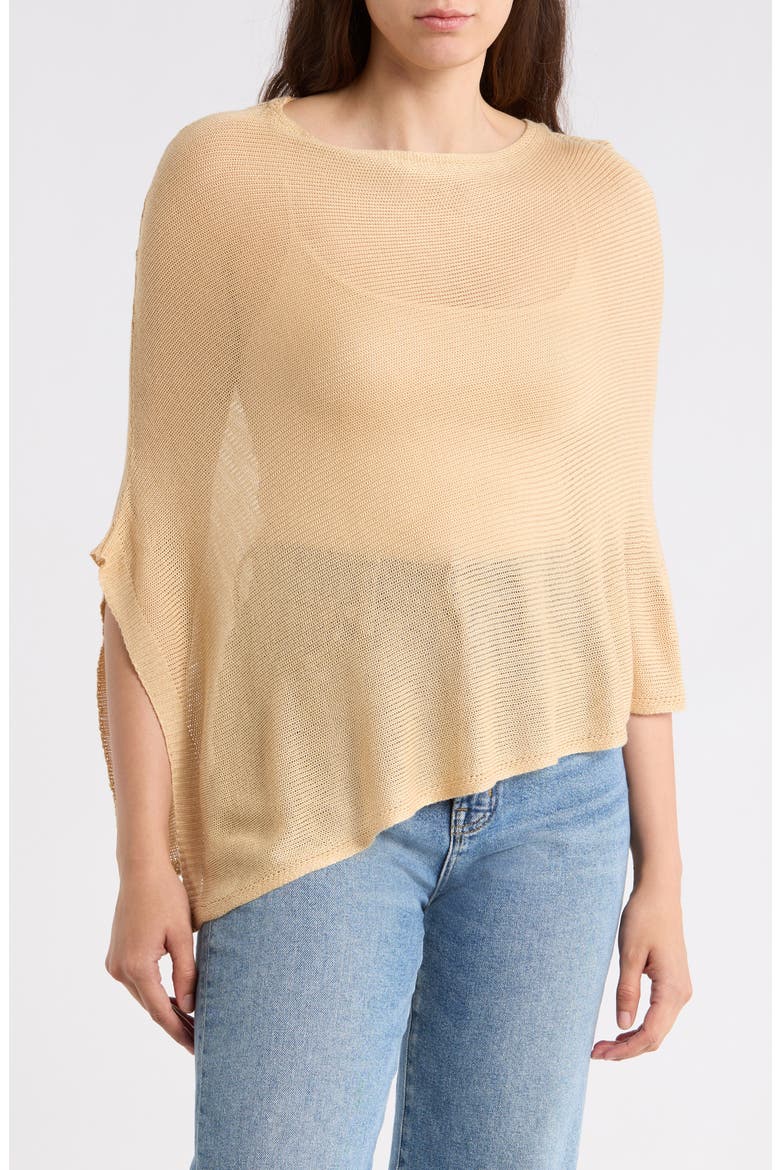 Knit Poncho, Main, color, BEIGE