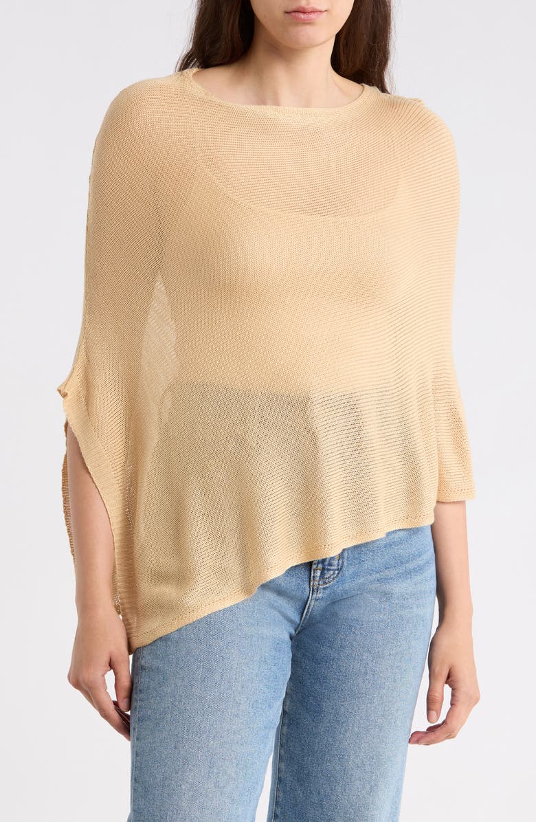 INTERNATIONAL DESIGNER Knit Poncho, Main, color, Beige