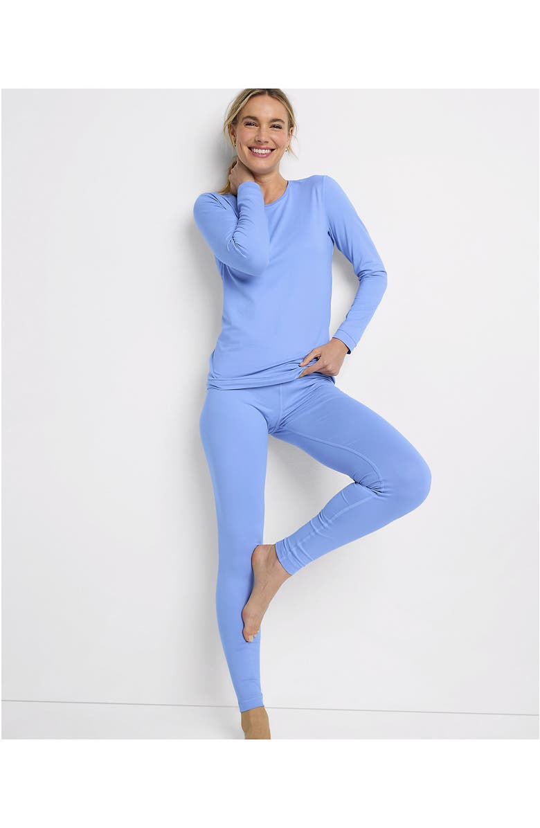 Lands' End Baselayer Cozy Thermaskin Pants, Alternate, color, Clear Blue Sky